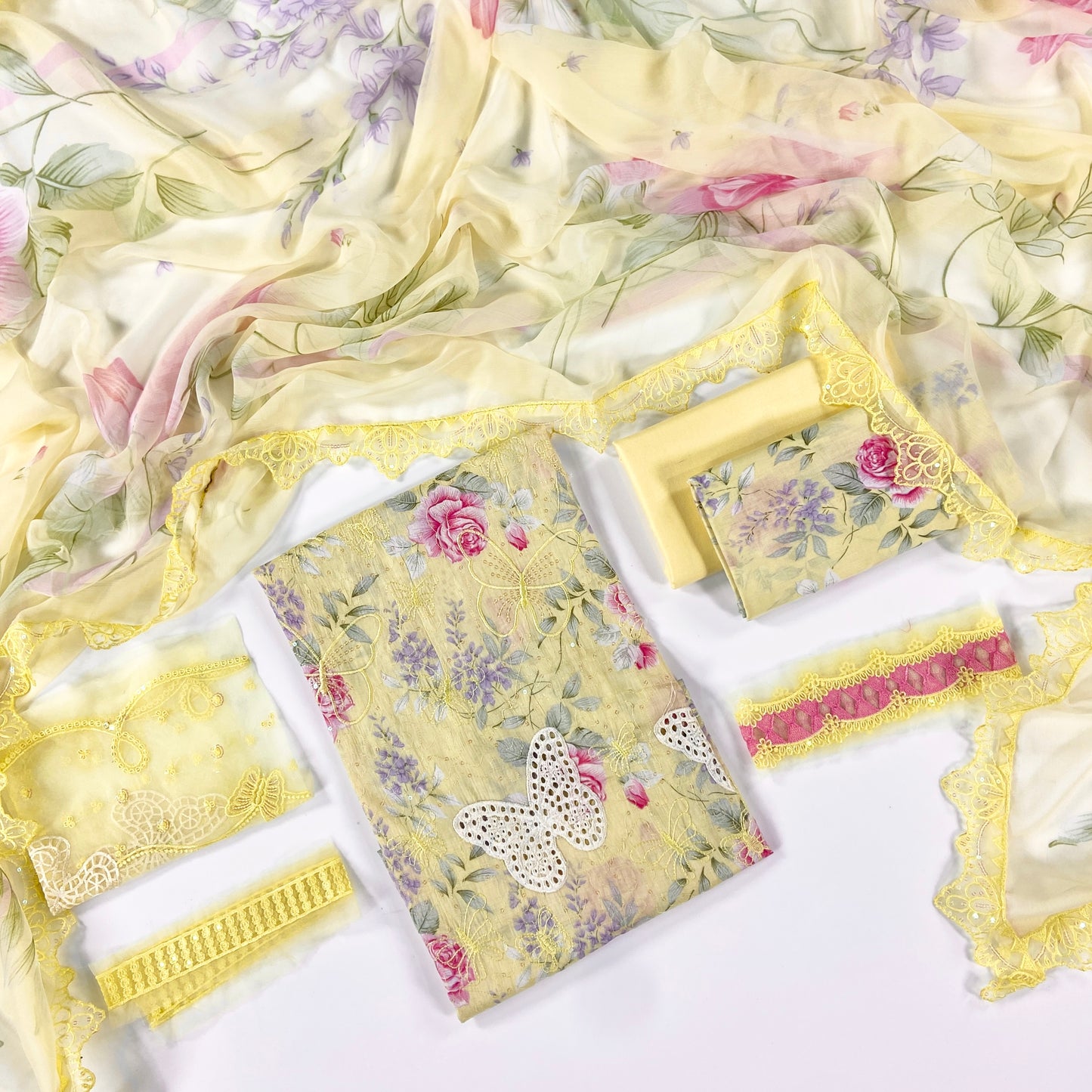 Maria B Embroiderd & Digital Printed Lawn 3PC