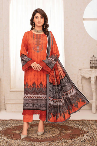 Falak By Feroza Printed Slub Linen-3PC