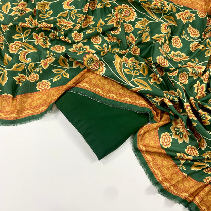 Maria B Linen Dyed Matching Suit With Wool Shawl-3PC