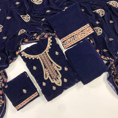 Maria B Luxury Velvet Embroidered Suit – 3PC