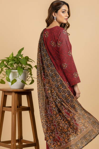 Noor By Fiza Noor Printed Wool 3PC