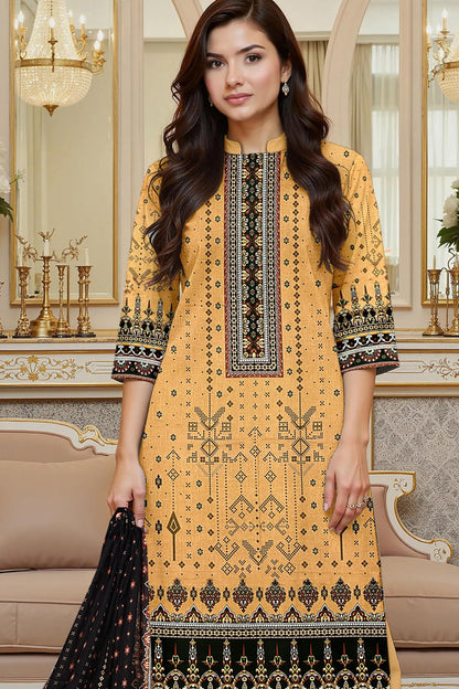 Flora By Zara Ali Printed Lawn 3PC