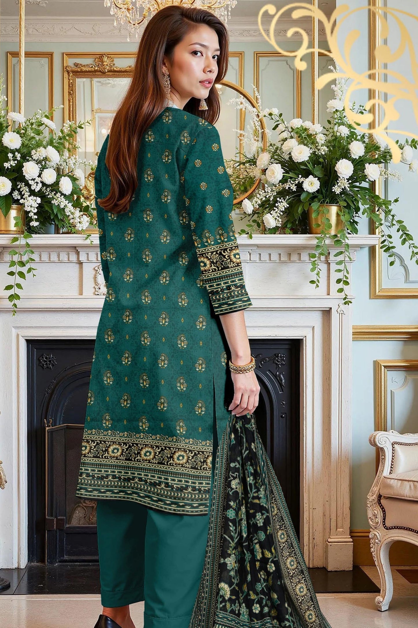 Flora By Zara Ali Printed Lawn 3PC