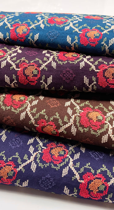 Pack of 4 – Bareeze Style Embroidered Karandi Fabric 2-PC
