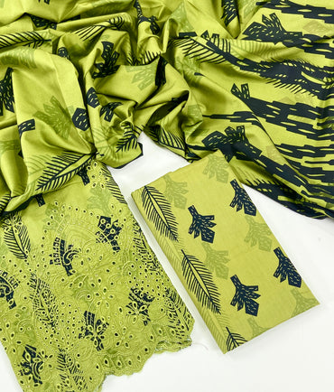 Baroque Chickenkari Daman Linen 3PC