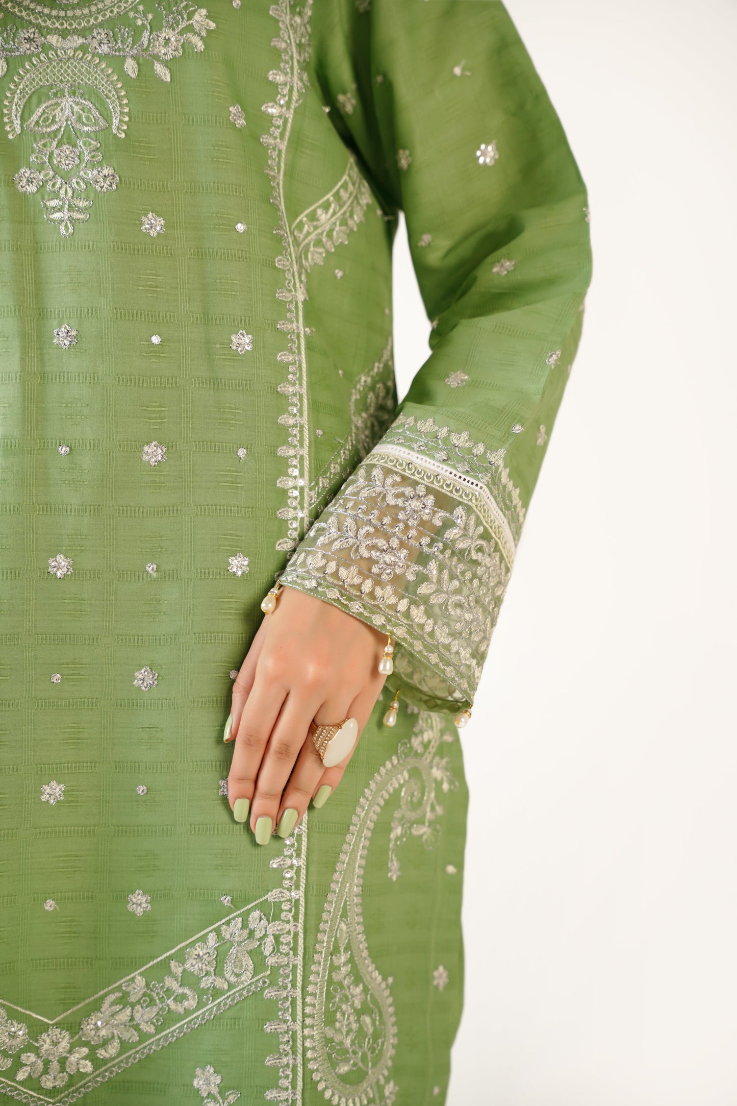 Maria B Fancy Jacquard Cotton Emb 3PC