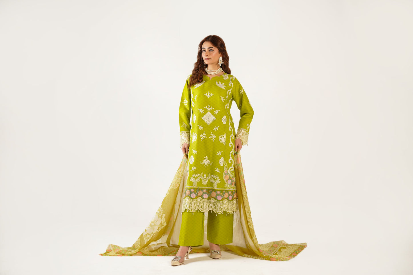 Sapphire Fancy Jacquard Cotton Emb 3PC