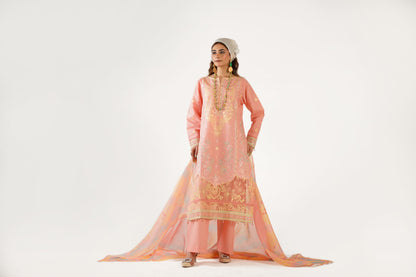 Sapphire Fancy Jacquard Cotton Emb 3PC