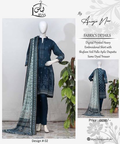 Libas By Anaya Noor Heavy Emb 3-PC