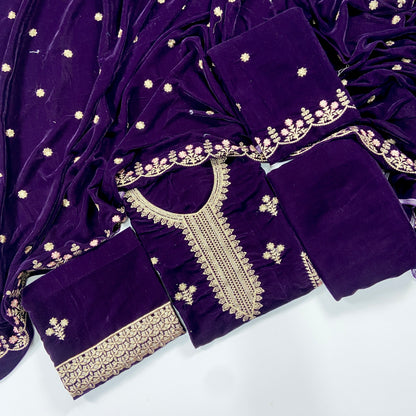 Maria B Luxury Velvet Embroidered Suit – 3PC