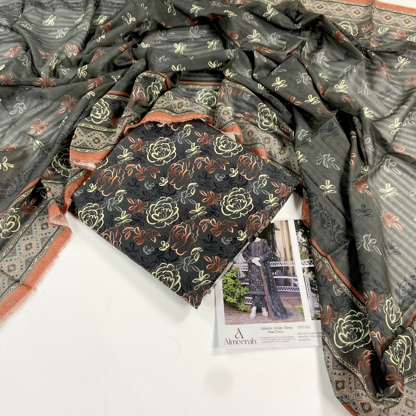 Almeerah Vol-3 Digital Printed Stripe Dora 3PC