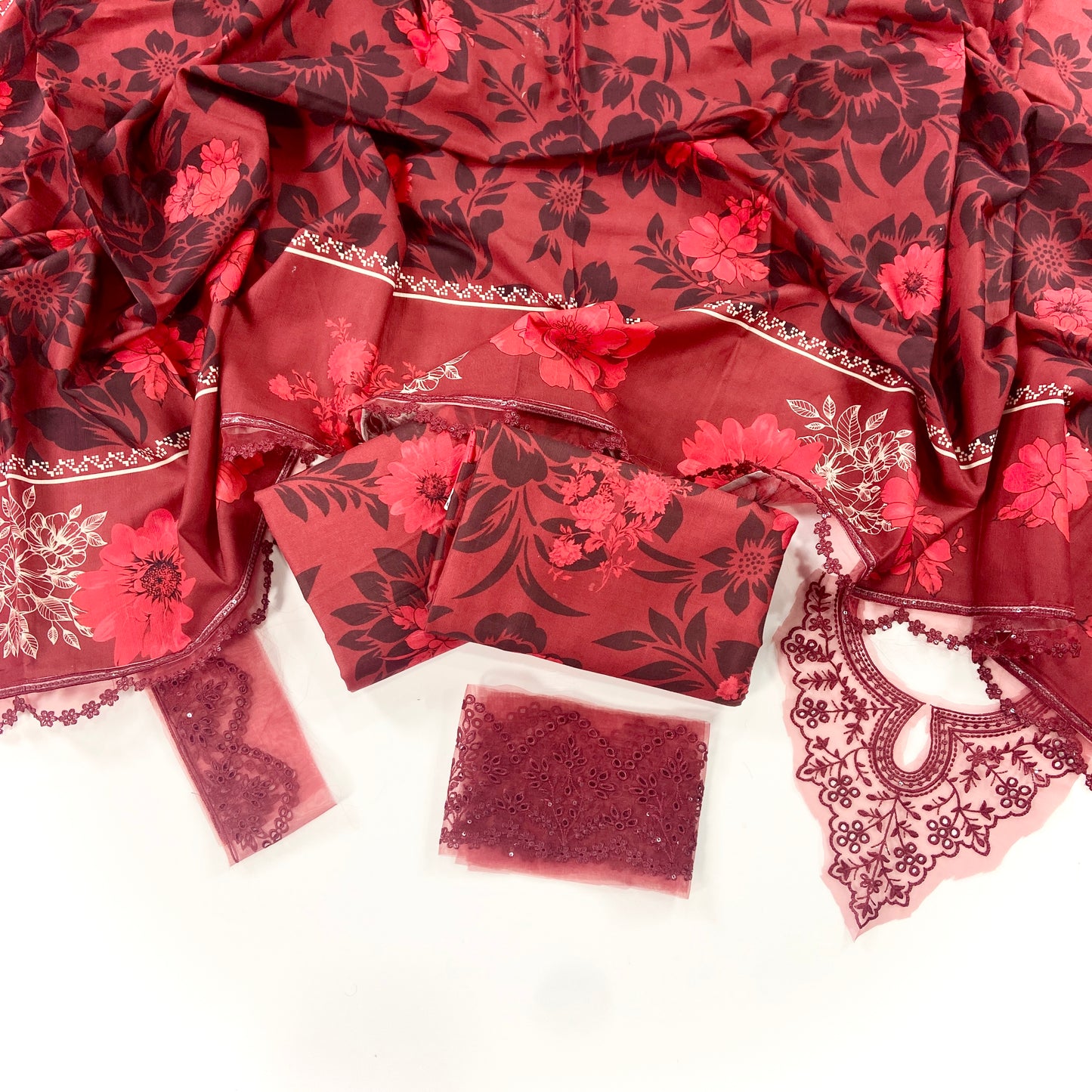 Farasha Emb Khaddar With Patches 3PC