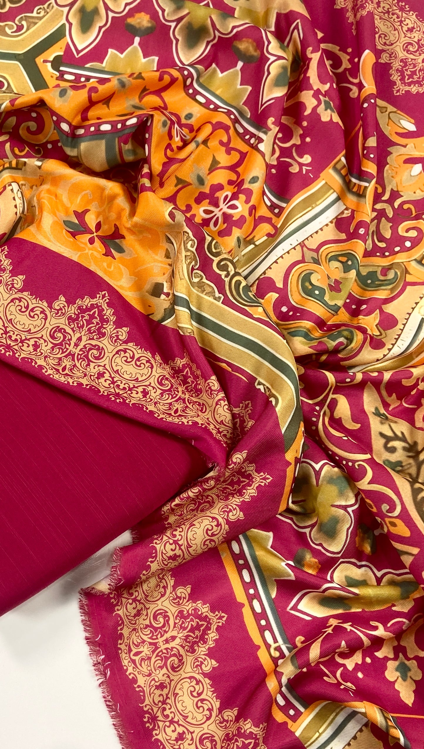 Maria B Khaddar Dyed Matching Suit With Wool Shawl-3PC