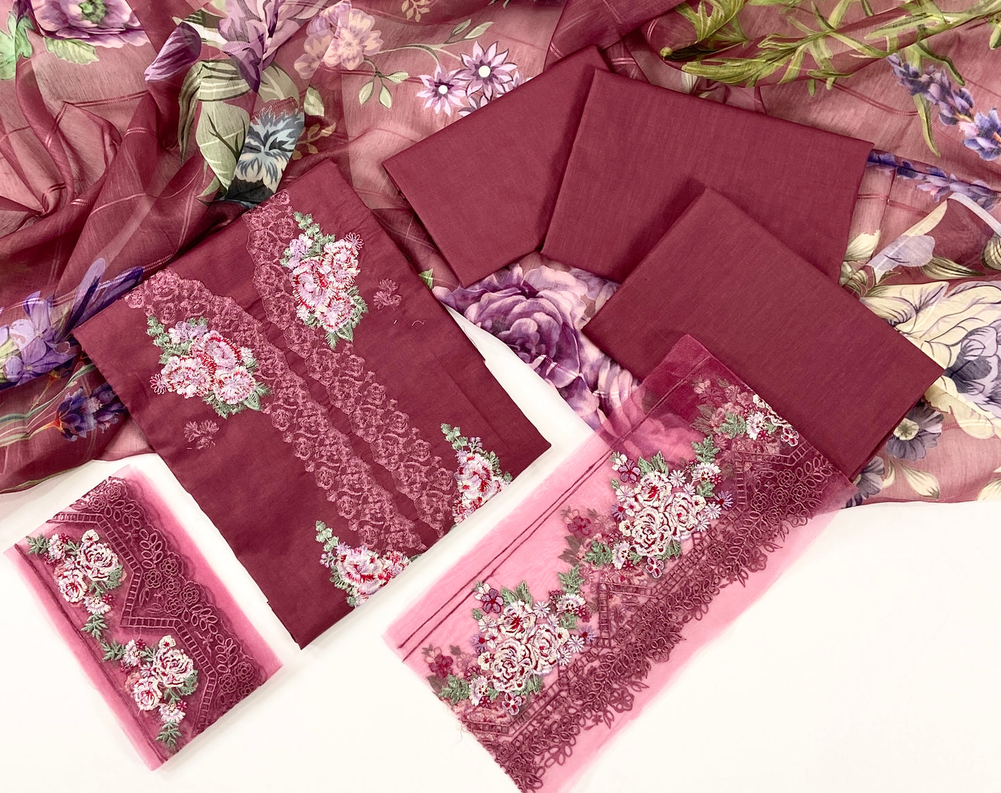 Bin Ilyas Cambric Embroidered 3PC