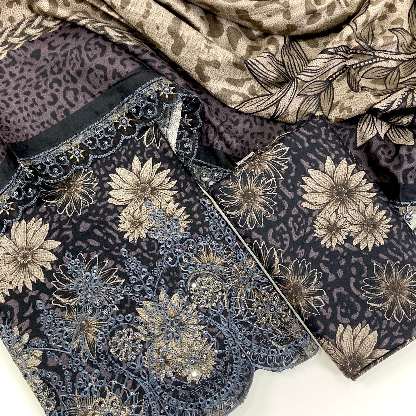 Ramsha Embroidered Dhanak 3PC