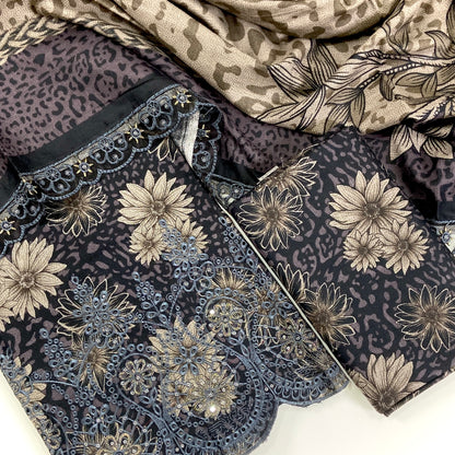 Ramsha Embroidered Dhanak 3PC