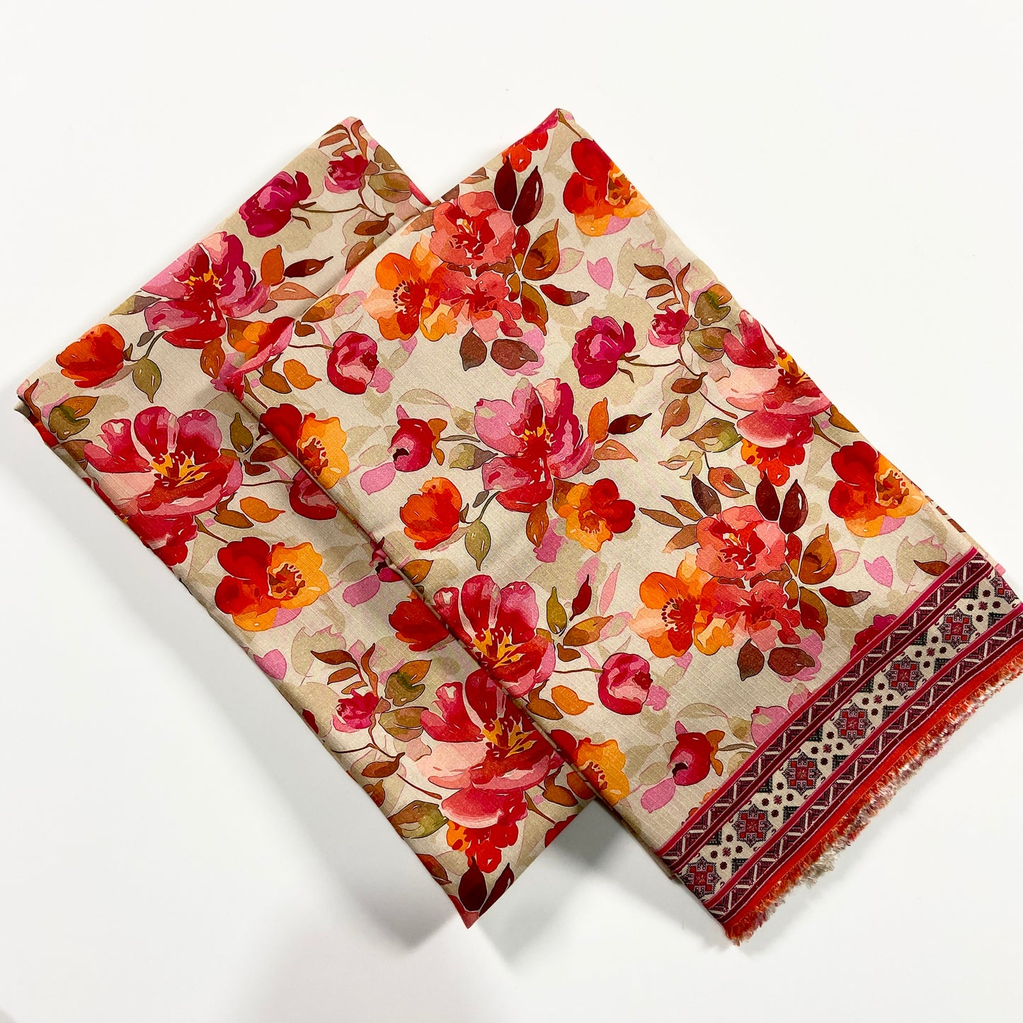 Anaya Noor Printed Bana Dora Slub Linen 2PC