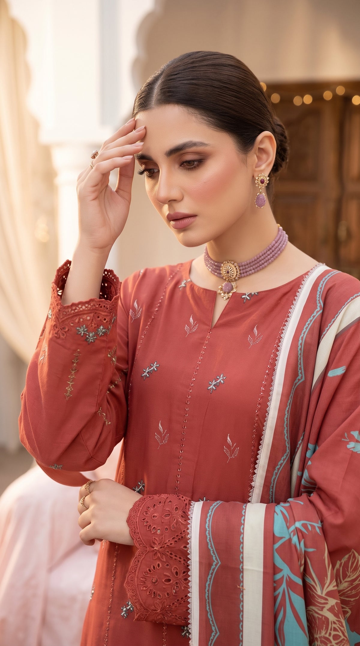 Hurab By Anaya Noor Heavy Emb Viscose 3PC