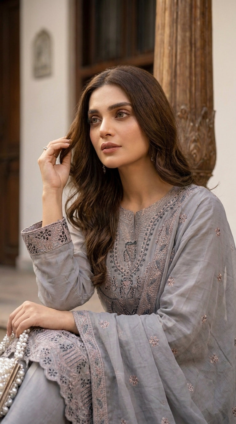 Halima By Anaya Noor Premium Emb Viscose 3PC
