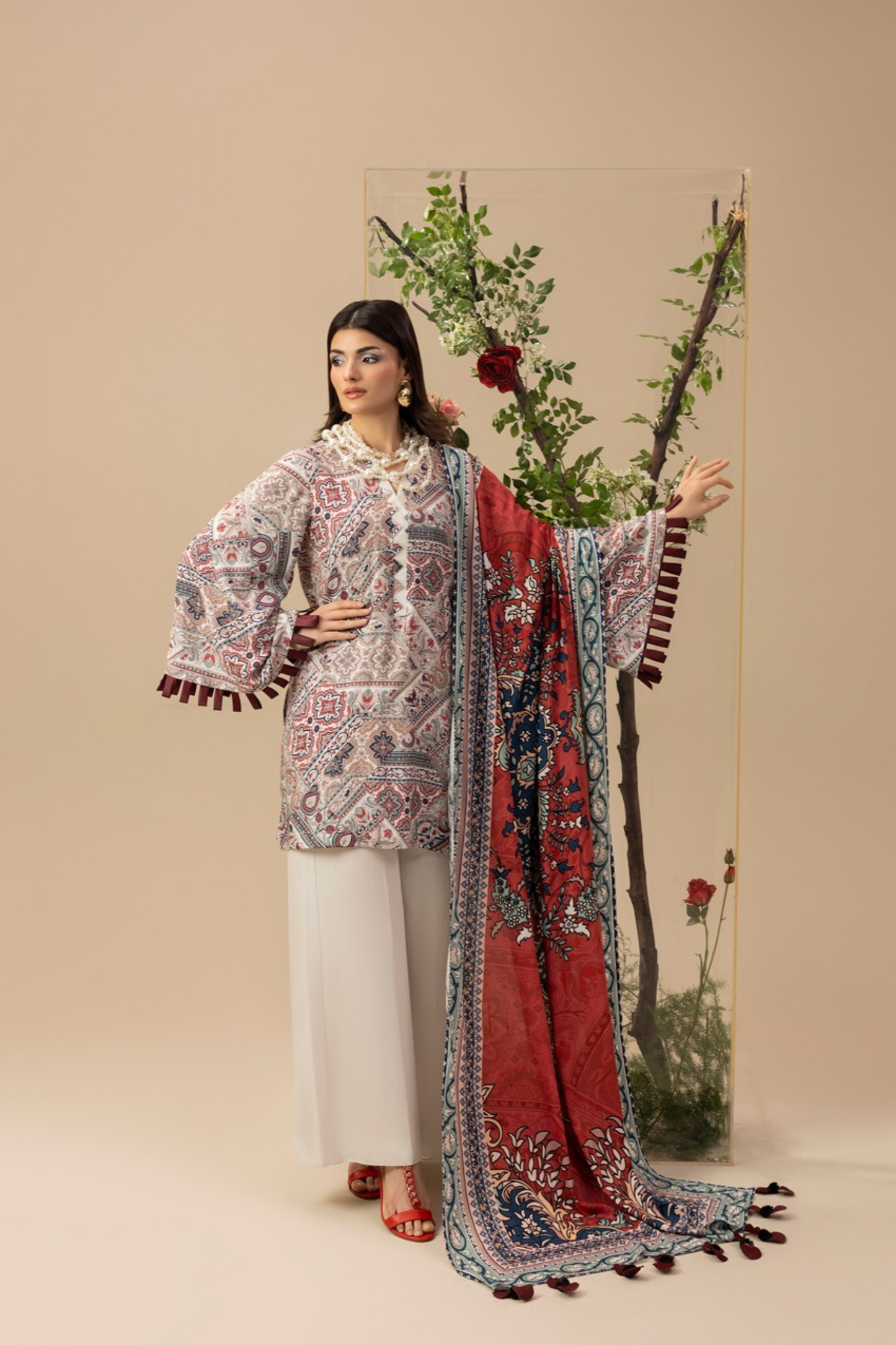 Paltar Printed Slub Linen 3PC