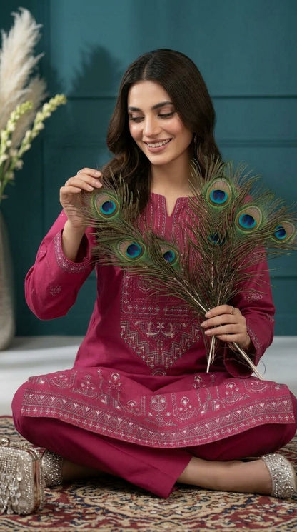 Kashmala By Anaya Noor Heavy Emb Khaddar With Woolen Shawl 3PC