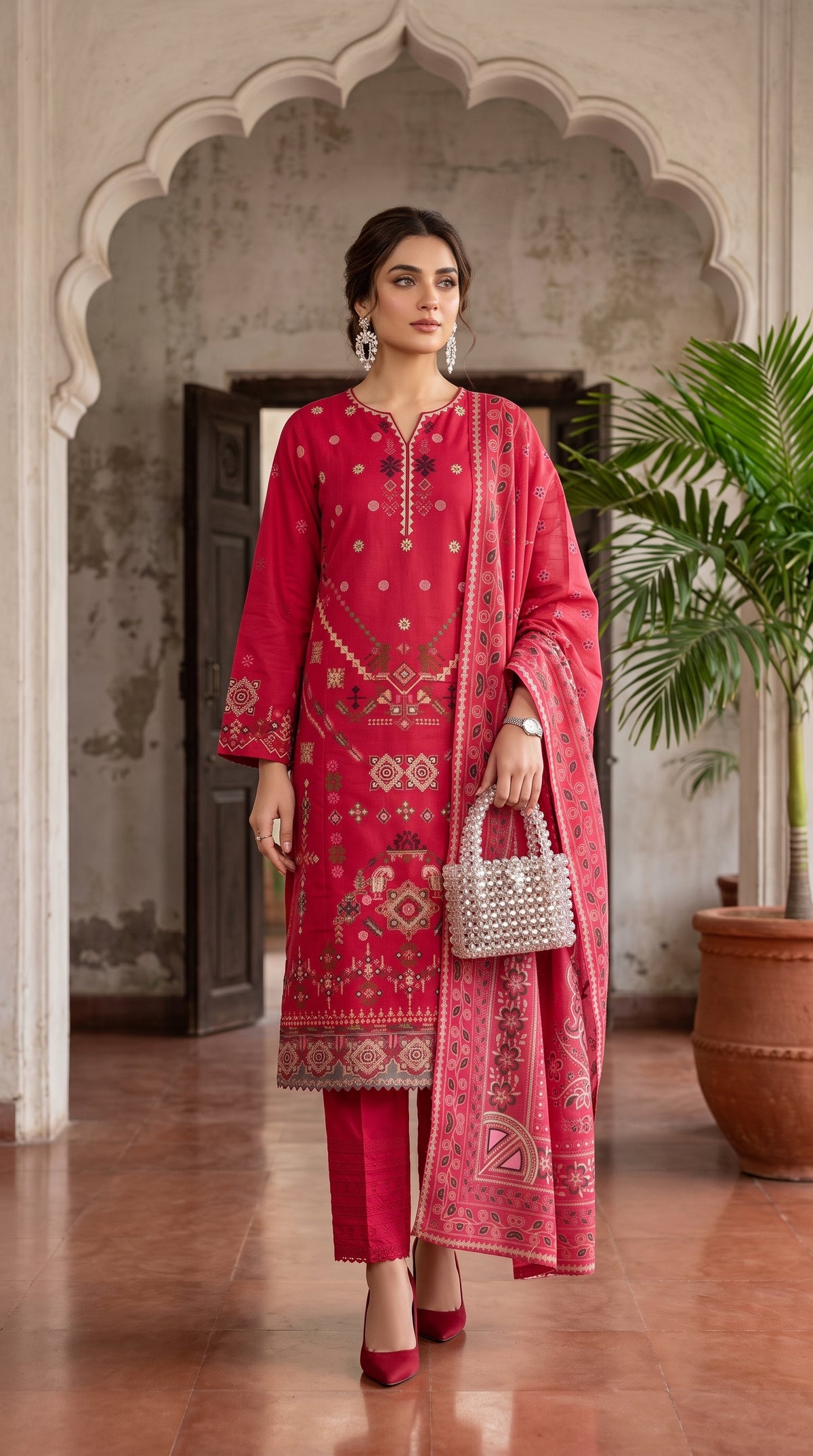 Areesha By Anaya Noor Heavy Emb Khaddar 3PC