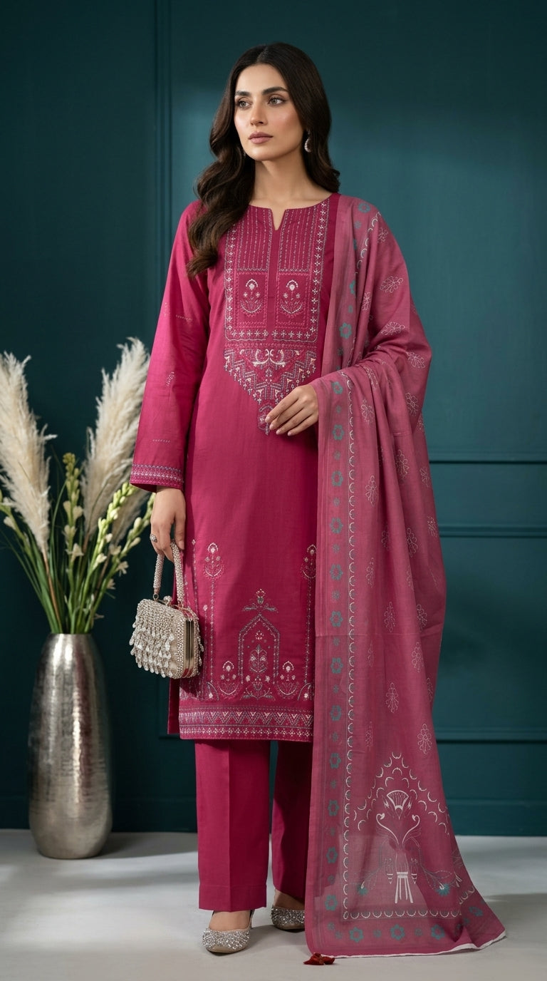 Kashmala By Anaya Noor Heavy Emb Khaddar With Woolen Shawl 3PC