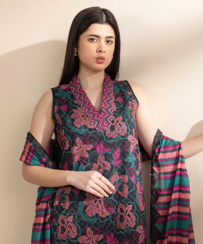 Sapphire Digital Printed Linen 3-PC