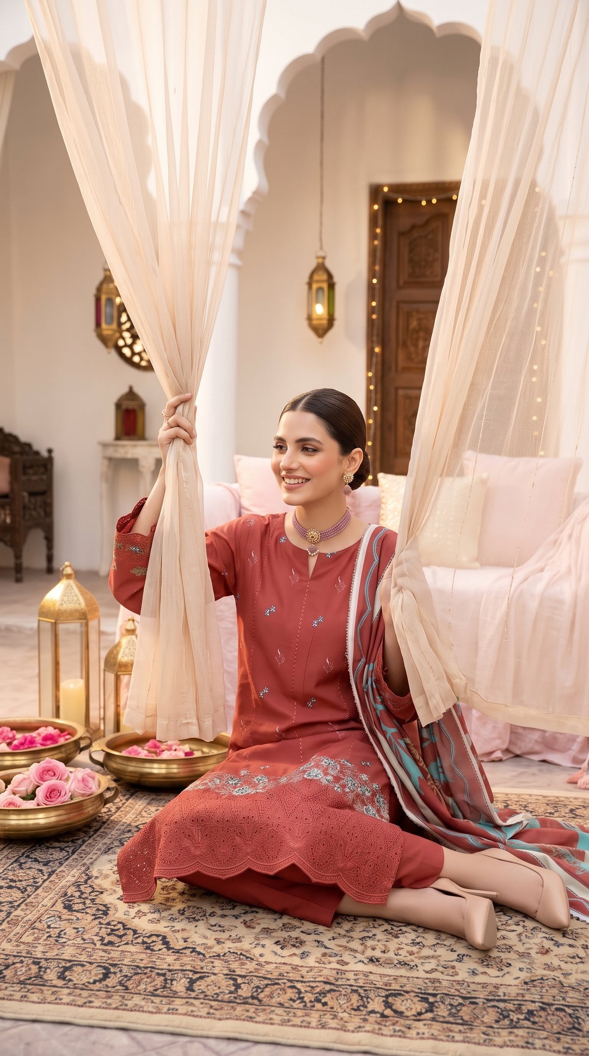 Hurab By Anaya Noor Heavy Emb Viscose 3PC