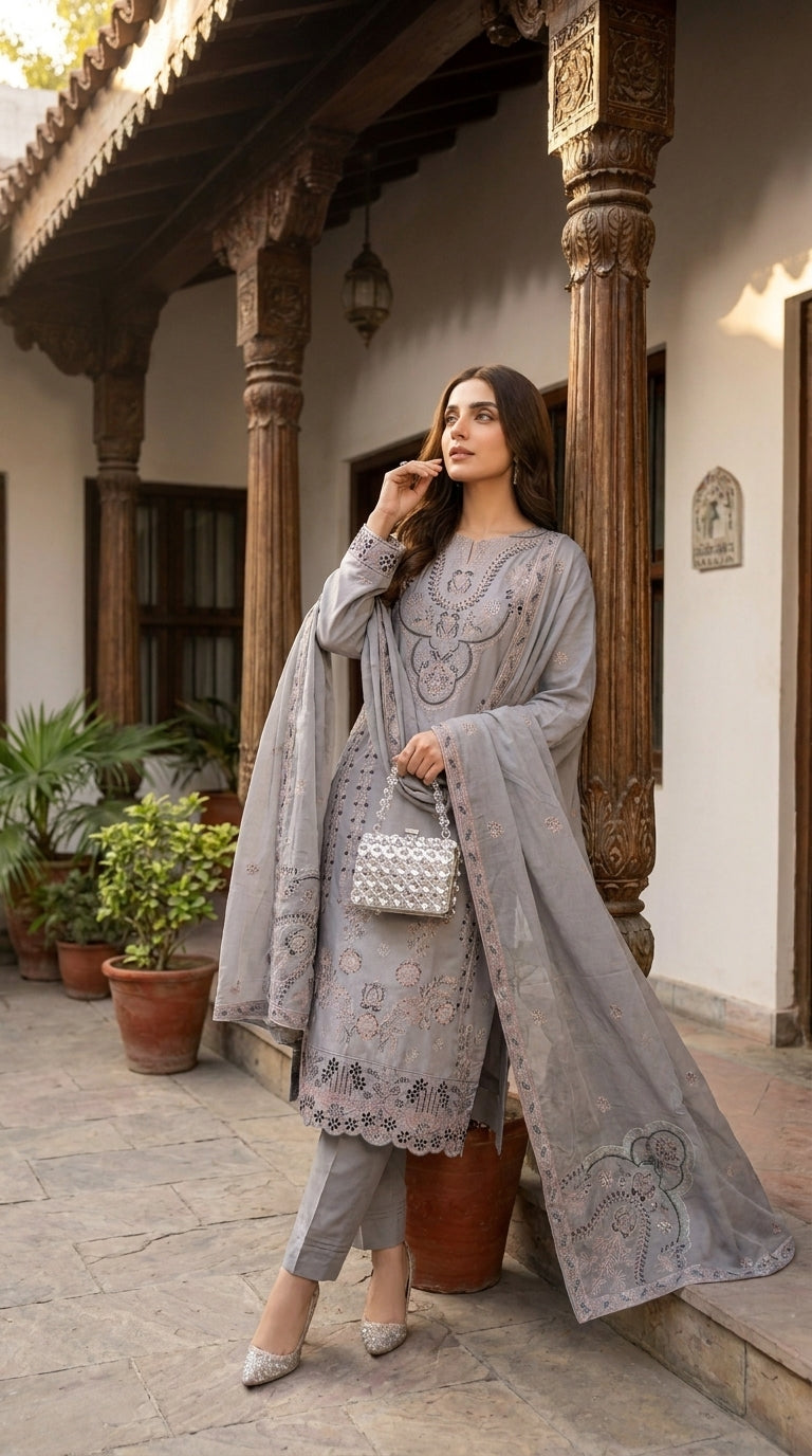 Halima By Anaya Noor Premium Emb Viscose 3PC