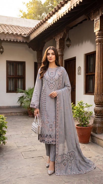 Halima By Anaya Noor Premium Emb Viscose 3PC