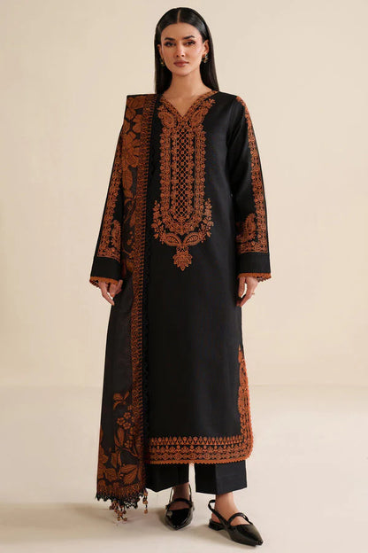 Farasha Plain Embroidered Lawn 3PC