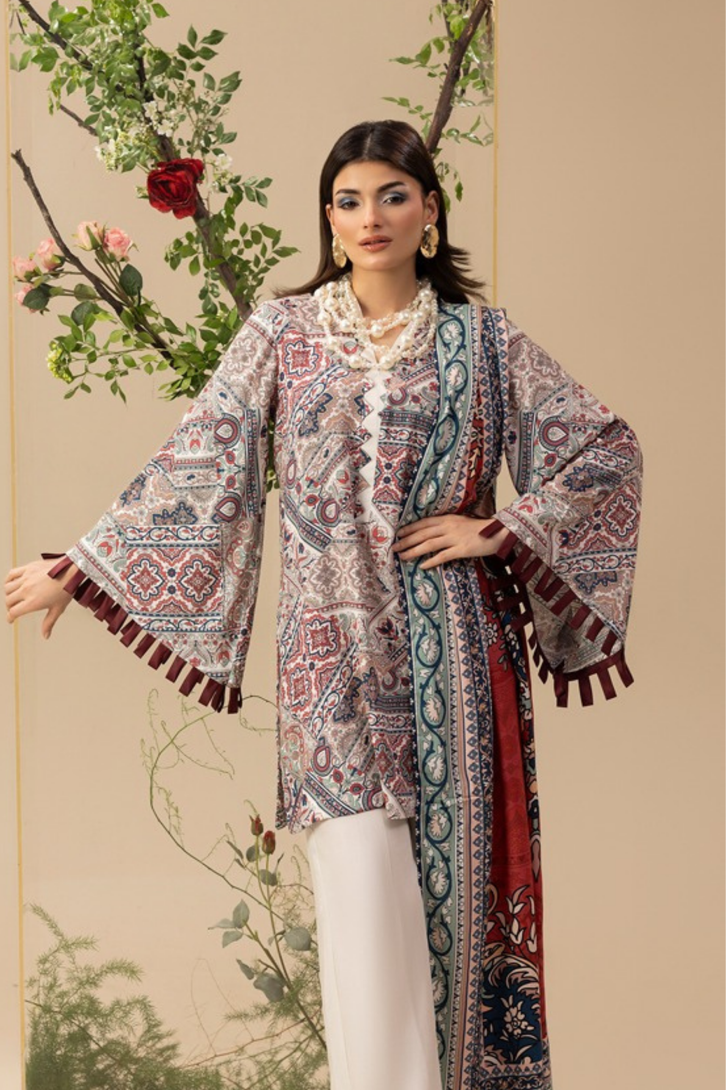 Paltar Printed Slub Linen 3PC