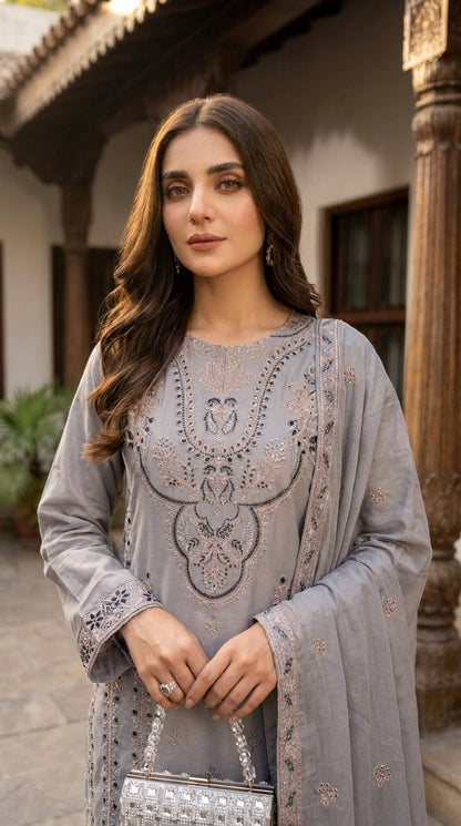 Halima By Anaya Noor Premium Emb Viscose 3PC