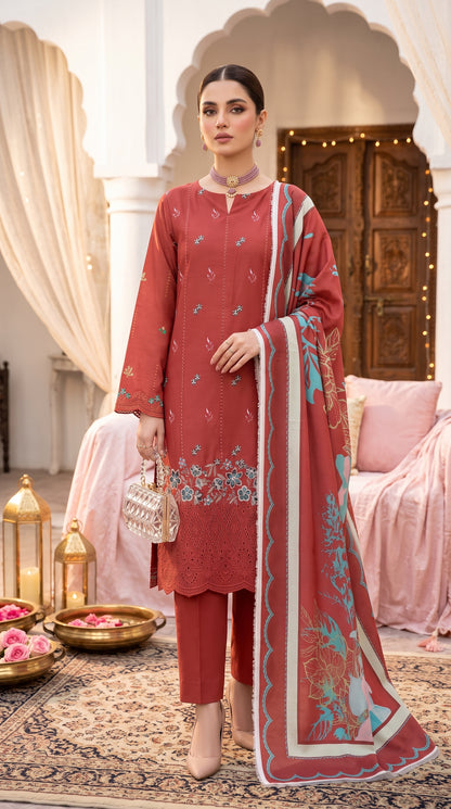 Hurab By Anaya Noor Heavy Emb Viscose 3PC