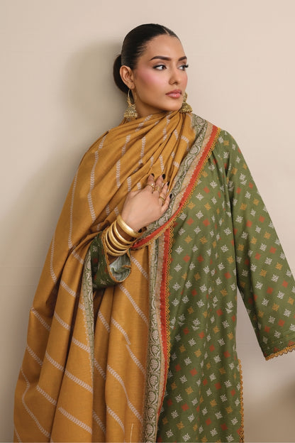 Raqs By Uneq Digital Printed Slub Khaddar 3PC