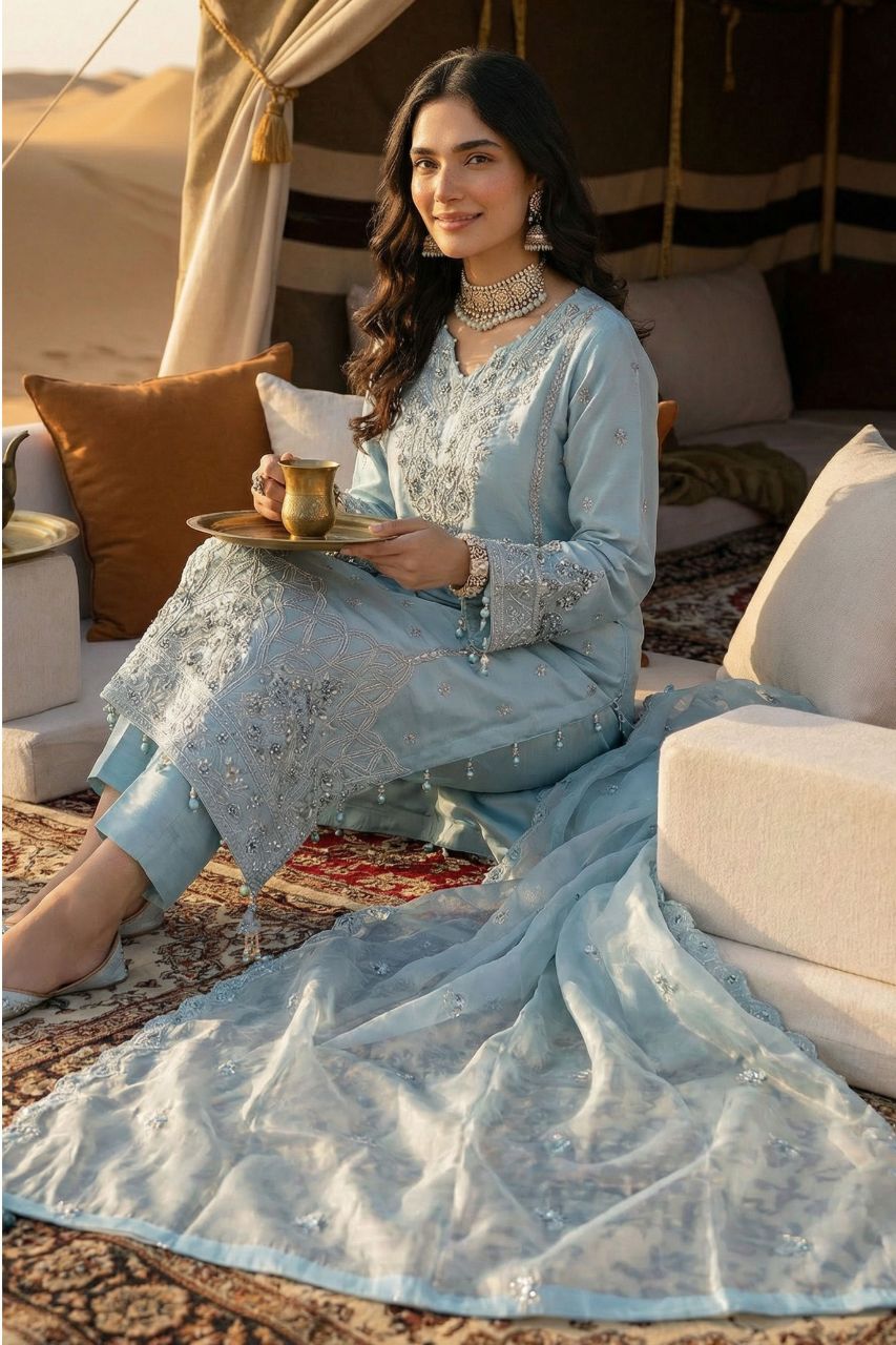 Fatima Bano | Zarqoon | Emb Organza-3PC
