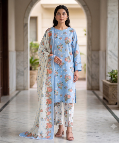 Khaadi Digital Printed Lawn 3PC