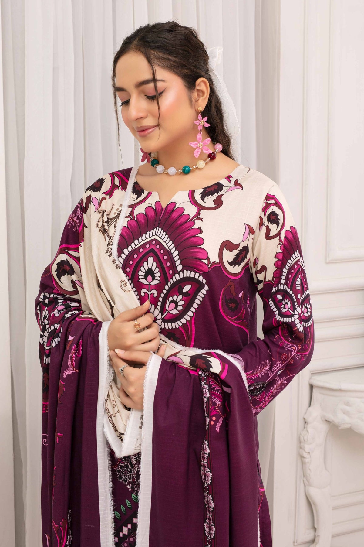 Fabiha By Feroza Digital Printed Bana Dora Staple Linen 3PC