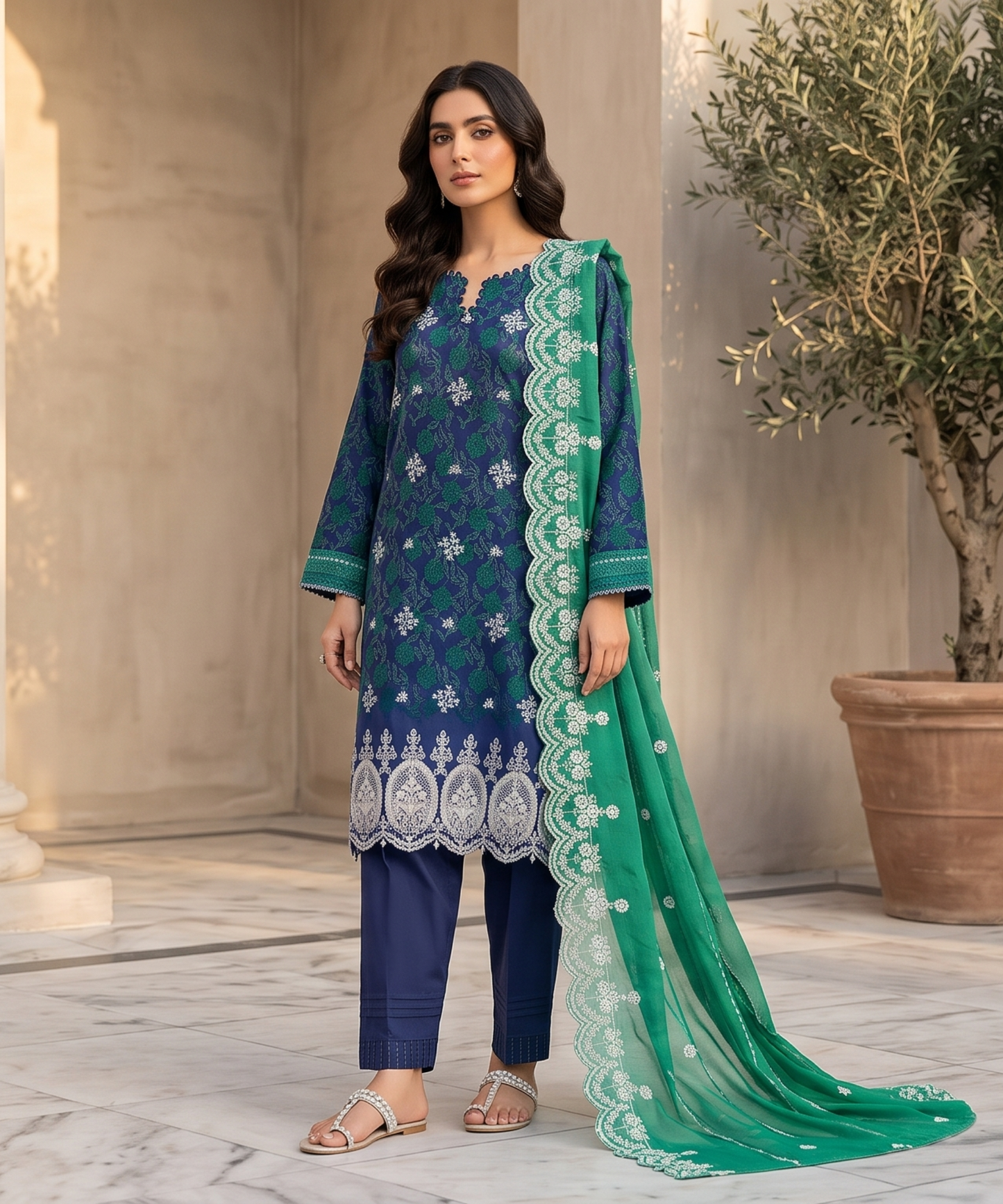 Aifa Printed & Embroidered Lawn 3PC