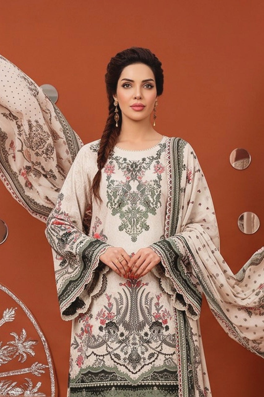 Zesh Printed Velvet Dora Viscose 3PC