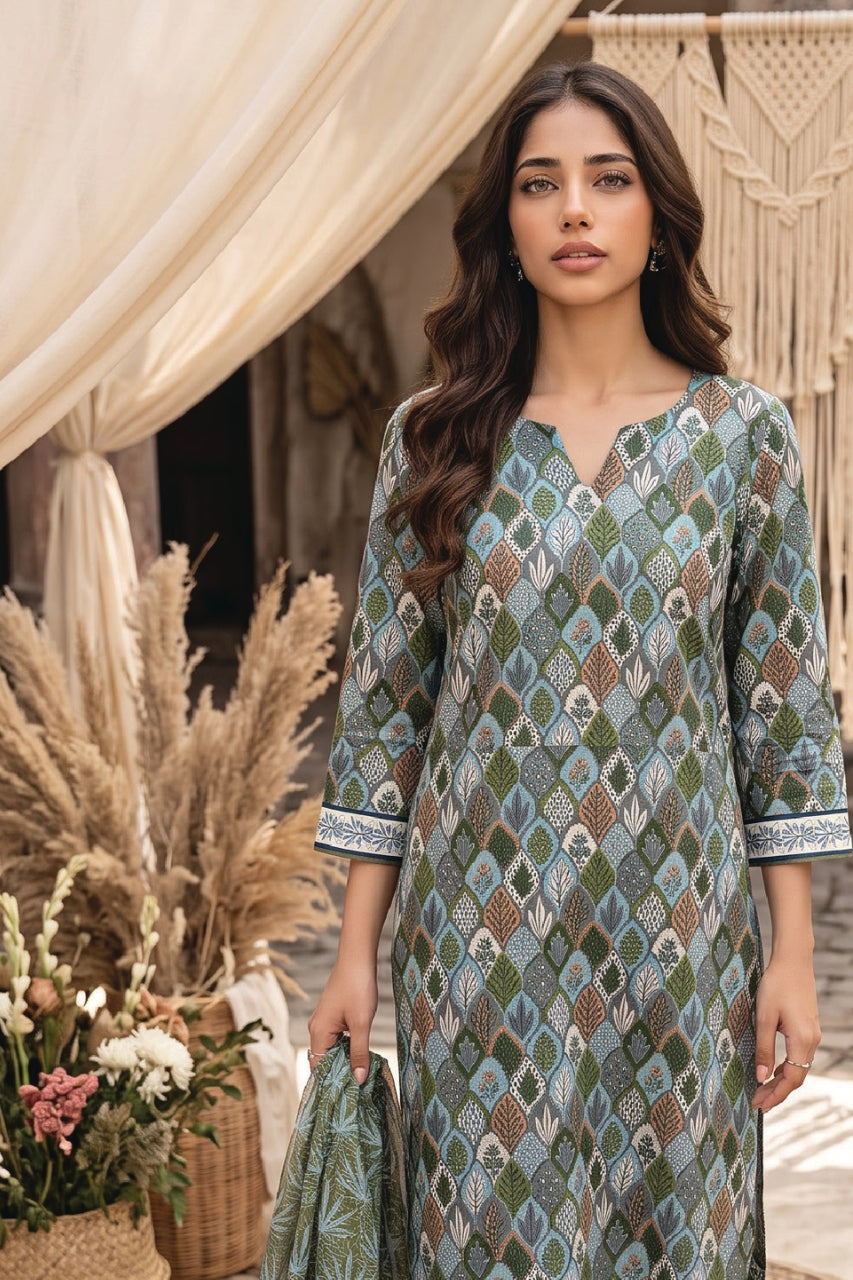 Zesh Digital Printed Viscose 3PC