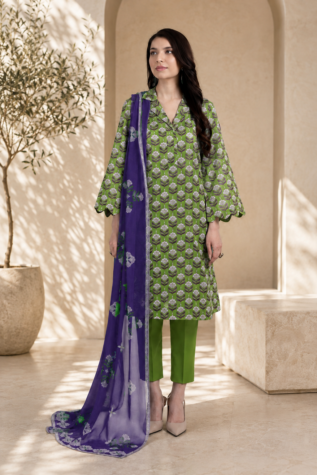 Bareeze Digital Classic Printed Lawn 3PC