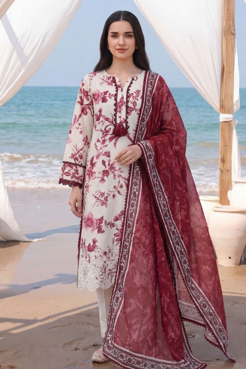 Umang By Motifz Schiffli Emb Lawn 3PC