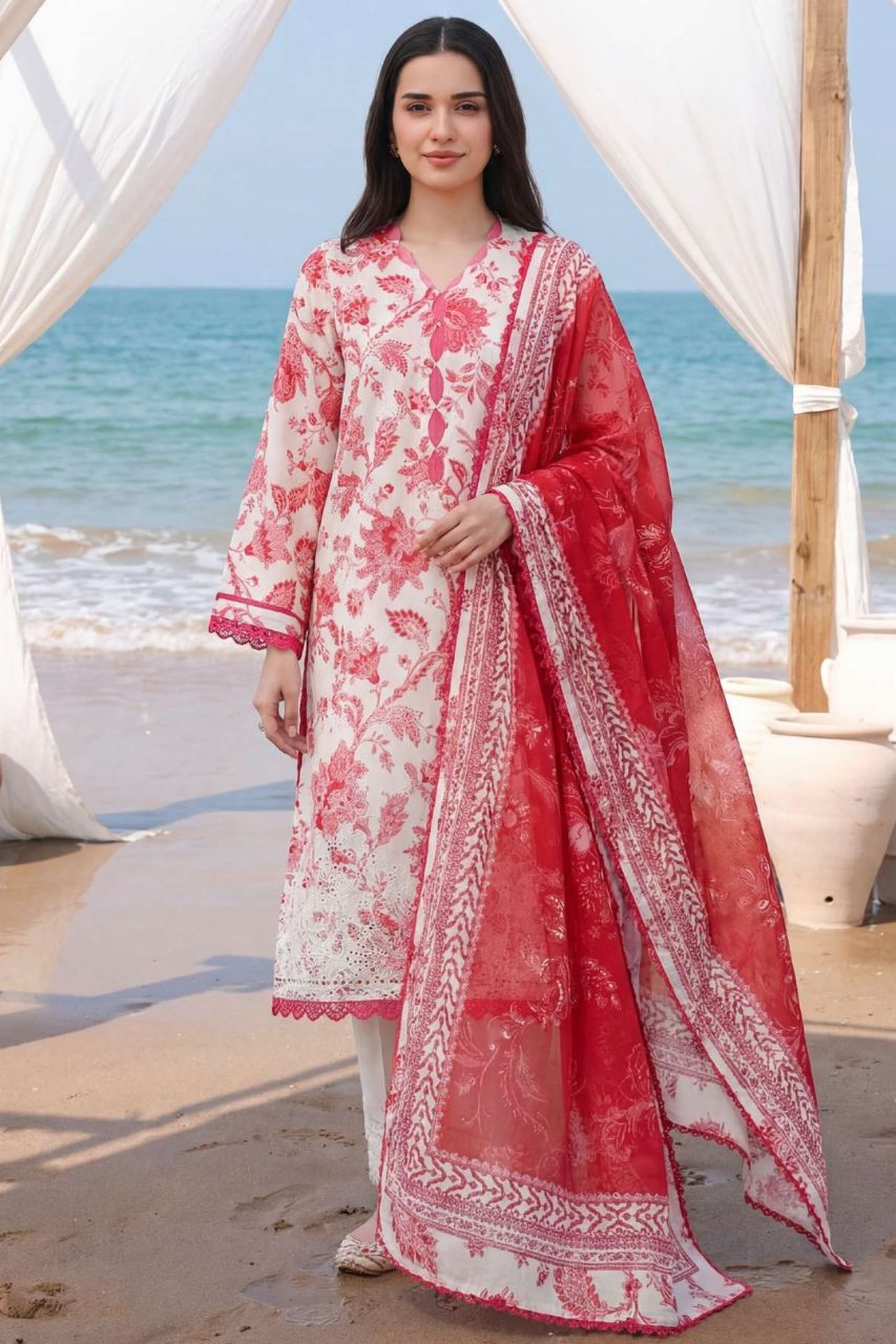 Umang By Motifz Schiffli Emb Lawn 3PC