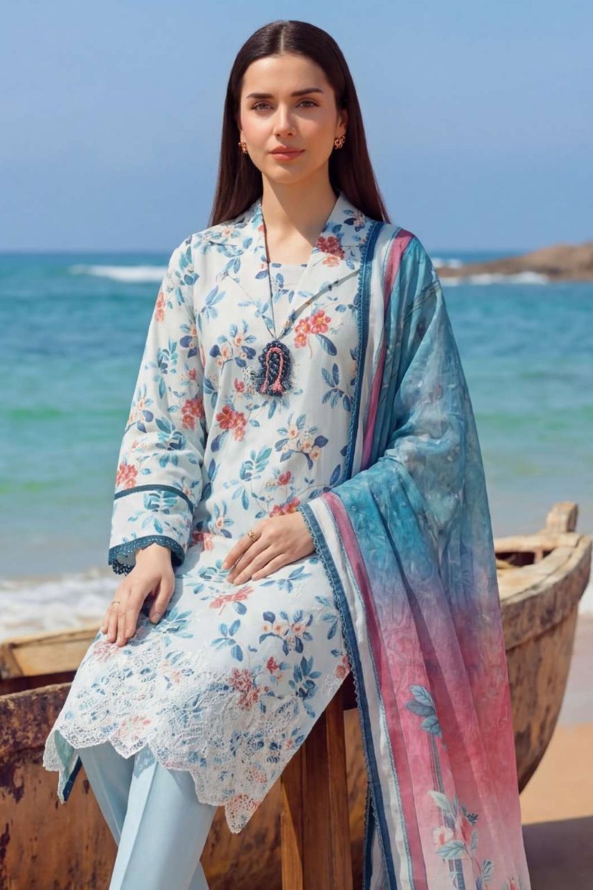 Umang By Motifz Schiffli Emb Lawn 3PC