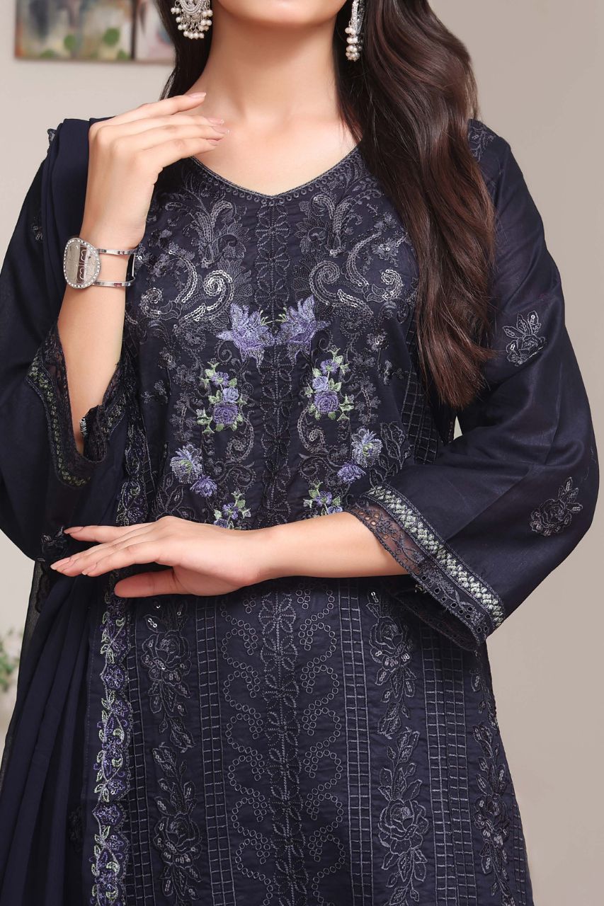 Meherma Luxury Embroidered Chickenkari Lawn 3PC