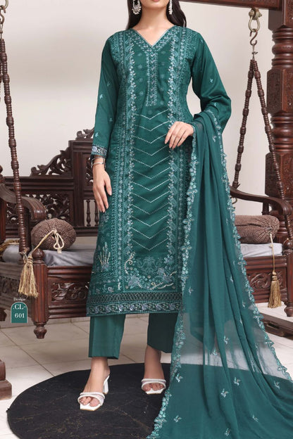 Meherma Luxury Embroidered Chickenkari Lawn 3PC