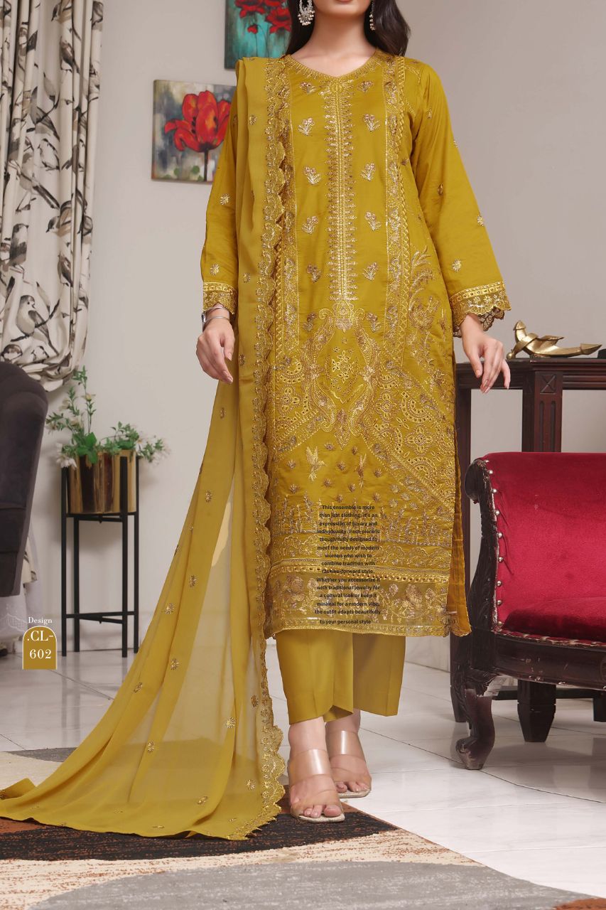 Meherma Luxury Embroidered Chickenkari Lawn 3PC