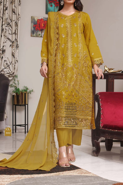Meherma Luxury Embroidered Chickenkari Lawn 3PC